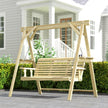 Wooden 3-seater swing bench – image 9