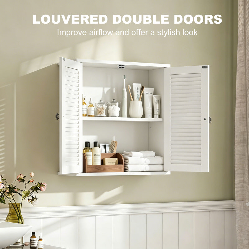 White louvered wall cabinet – image 4