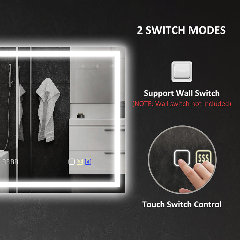 80 x 60 cm LED mirror with clock – image 9