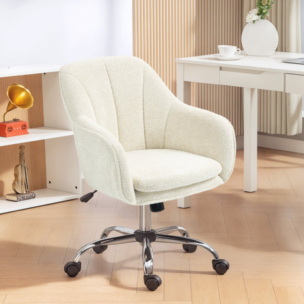 HOMCOM Snow Flannel Office Chair - Beige – view 2