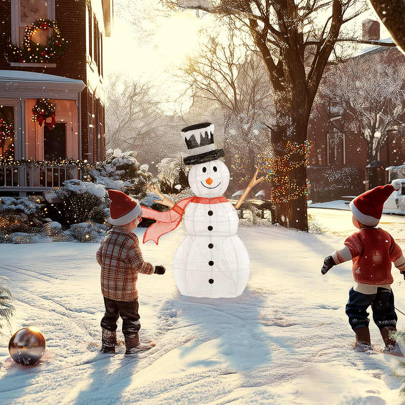 3ft Light-Up Snowman Christmas decoration illuminated in a room