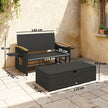 Rattan storage daybed, brown & blue – image 3