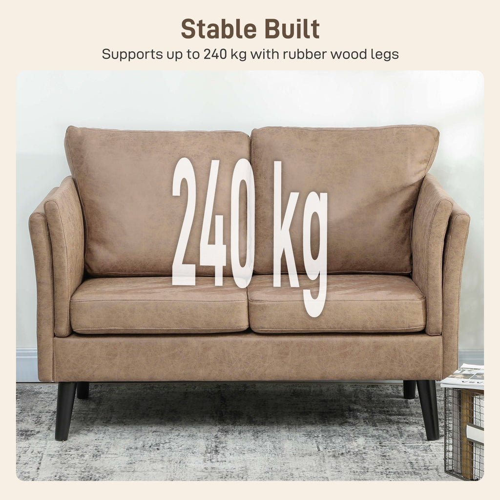 Two-Seater Leathaire Sofa - Light Brown