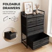HOMCOM Rustic Chest of Four Fabric Drawers - Black Wood Effect – view 6