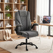 HOMCOM Office Chair, Ergonomic Desk Chair with Flip-up Armrest, Pocket Springs, Swivel Wheels, Adjustable Height, Grey – view 2