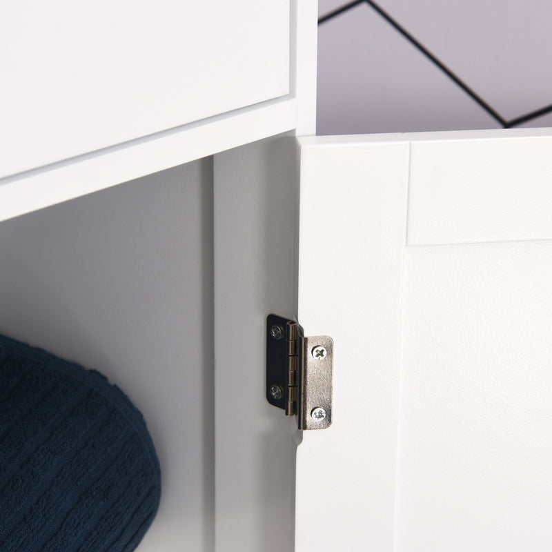 Tall slim white bathroom cabinet – image 8