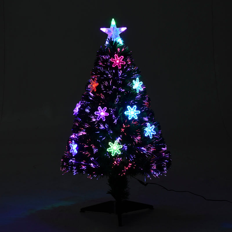 3ft fibre optic Christmas tree with LED snowflakes – image 7