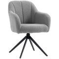 360 Degree Swivel Accent Chair, Teddy Fleece Armchair, Grey