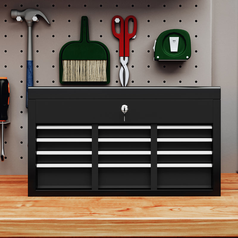 6-Drawer Lockable Steel Tool Chest with Carry Handle – Black – image 7 of 9