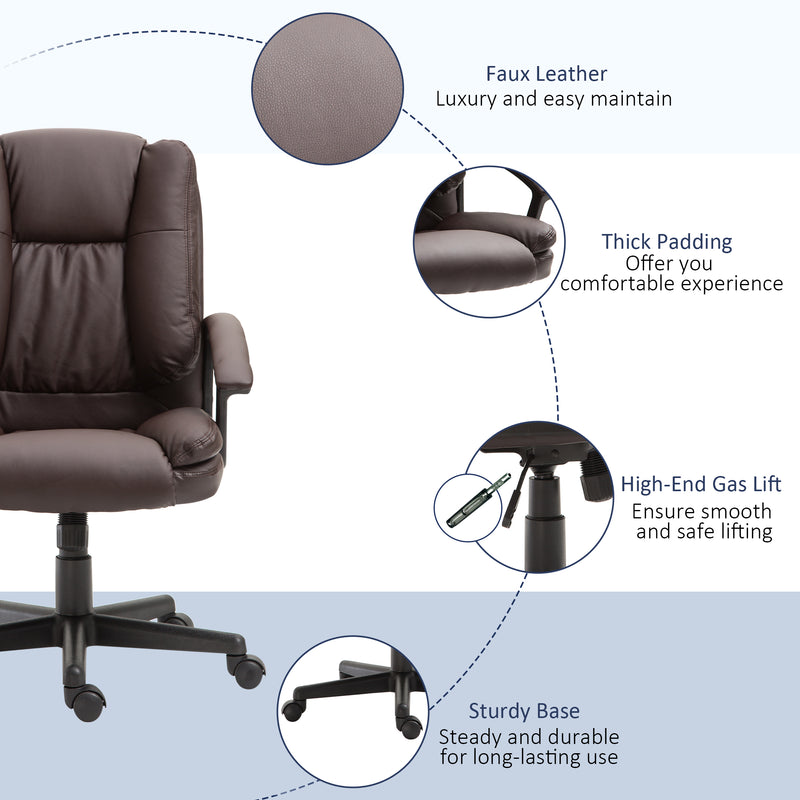 Faux leather mid-back office chair – image 4