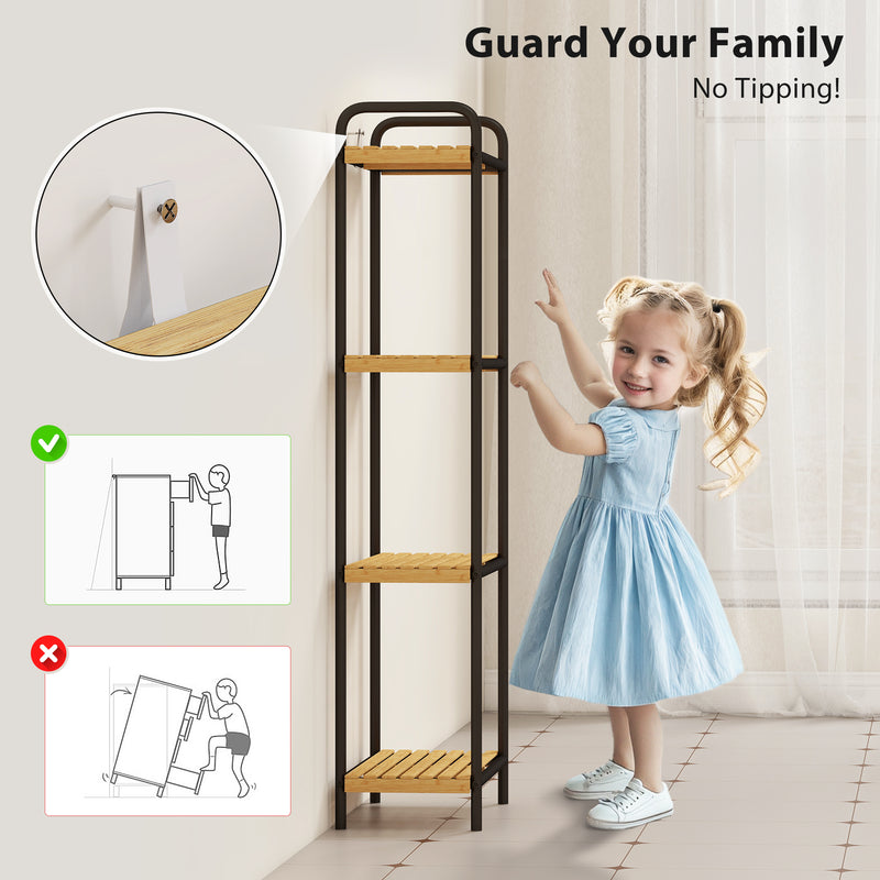 4-tier bamboo bathroom shelf – image 7