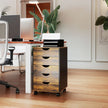 HOMCOM Five-Drawer Filing Cabinet - Rustic Brown – view 8