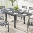 Extending slatted aluminium garden table dark grey – image 10