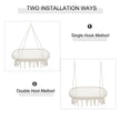 Outsunny Hanging Hammock Chair Cotton Rope Porch Swing with Metal Frame, Large Macrame Seat for Patio, Garden, Bedroom – view 7