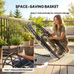Outsunny Hanging Egg Chair, Indoor Outdoor Swinging Hammock Chair with Stand, Foldable Basket, Side Pocket, Dark Grey – view 6