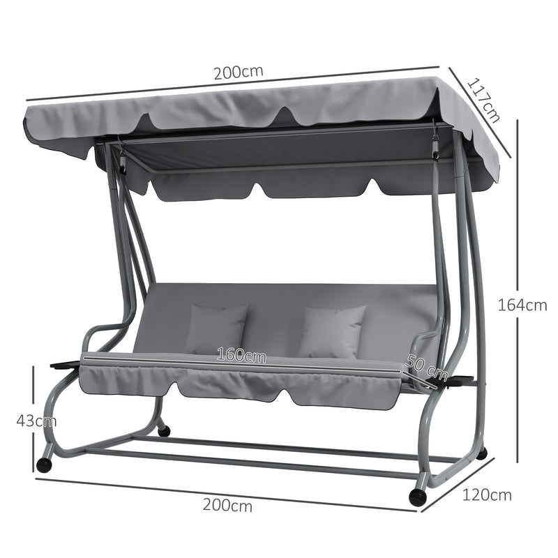 Light grey swing bed – image 3