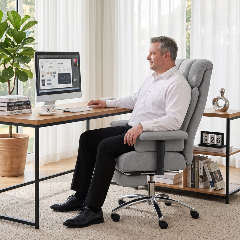 HOMCOM Big and Tall Office Chair, 250 kg Heavy Duty Executive Desk Chair with Adjustable Padded Armrests and High Back – view 9