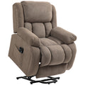 Riser Recliner Armchair with 8 Vibration Massage and Lumbar Heater, Wide Seat, USB Port, Light Brown