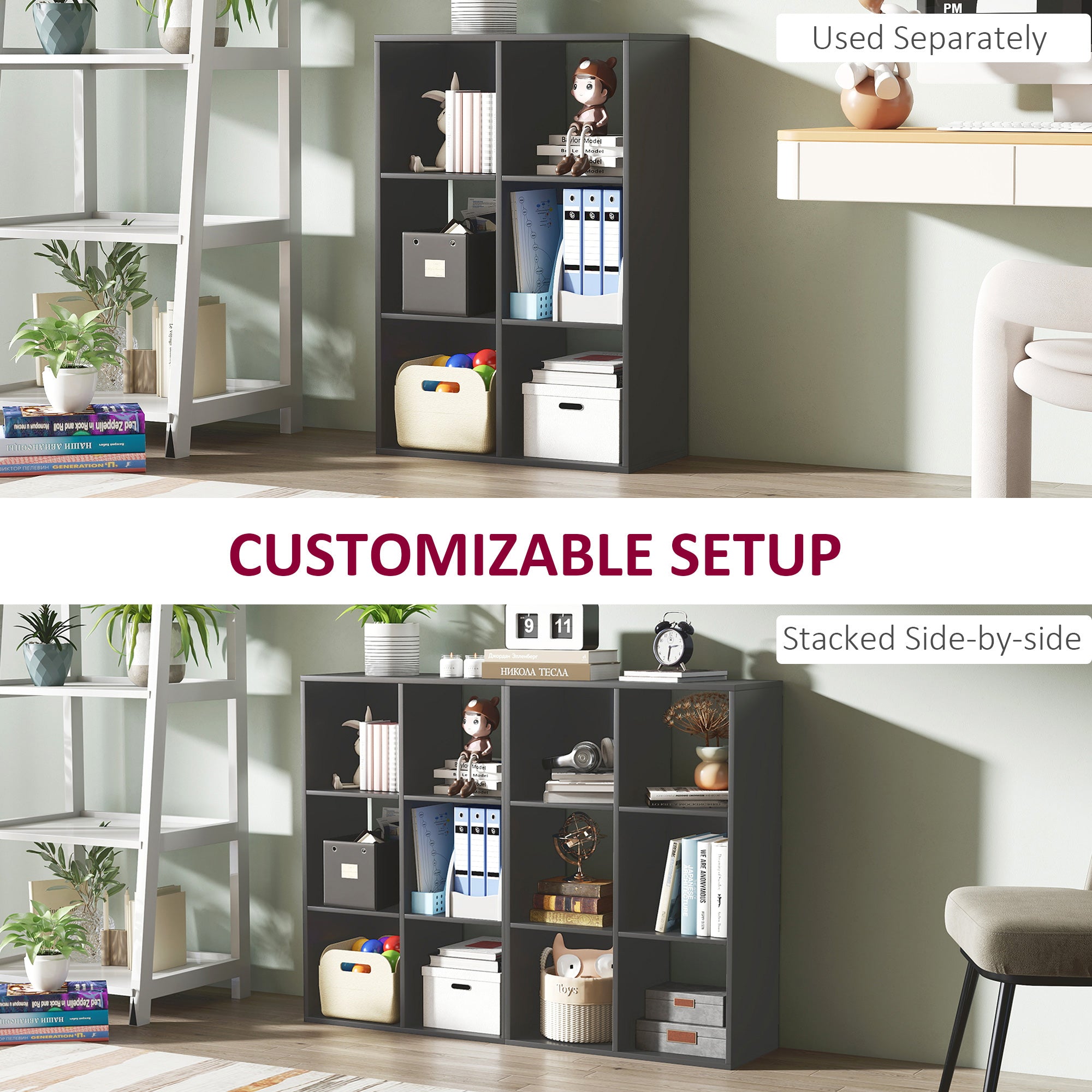 6-Cube Bookshelf - Black