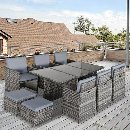 10-seater rattan cube dining set – image 2
