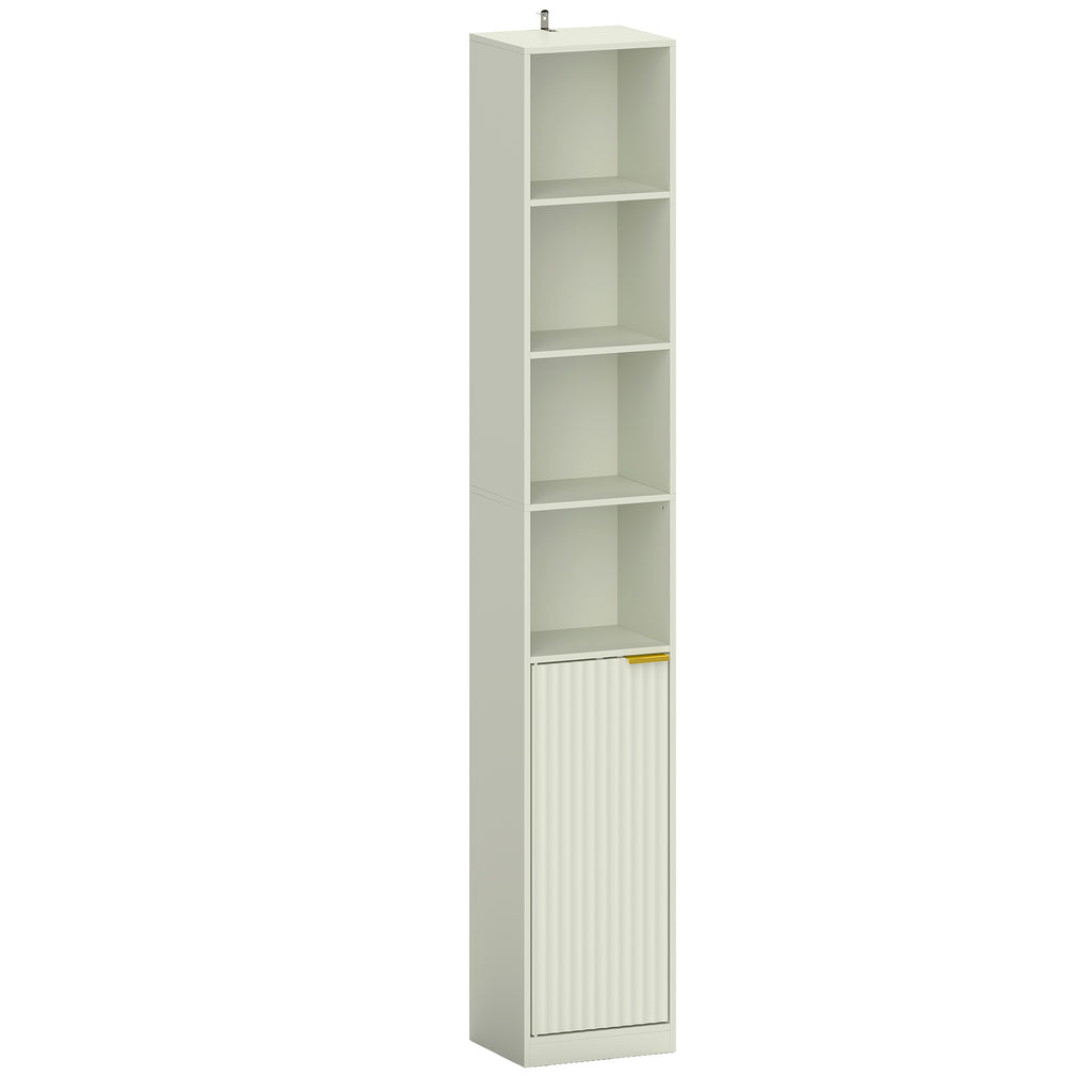 Bookcase Adjustable Shelf Bookshelf Anti-Tip Hardware 6-Tier Storage Cabinet Light Green
