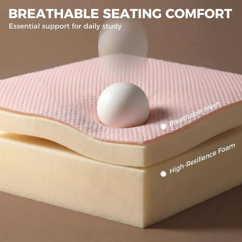 HOMCOM Office Chair, Armless Computer Desk Chair with Breathable Mesh, Adjustable Height, Swivel Wheels, Pink – view 5