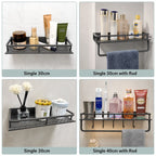 Wall-Mounted Kitchen Rack | Aluminium Storage Shelf with Hooks