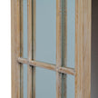 Washed Wood Tall Arched Window Mirror – 170cm, close-up of the weathered wooden panes