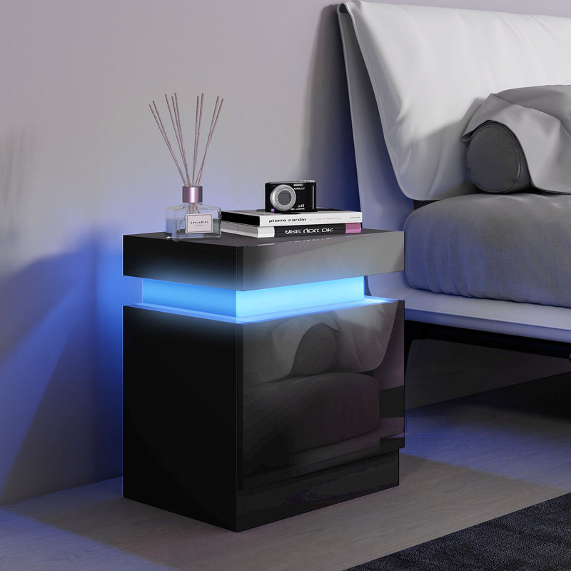 Black LED bedside table – image 2