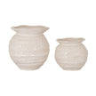 Wavy rim medium vase next to the small size, sold separately