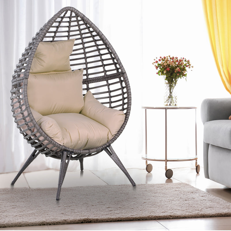 Rattan teardrop egg chair – image 7
