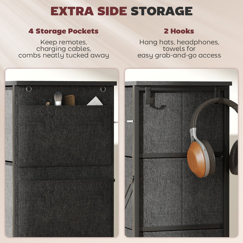 4-drawer fabric chest with side pockets – image 5
