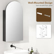 Arched mirror cabinet with glass shelves in black – image 6