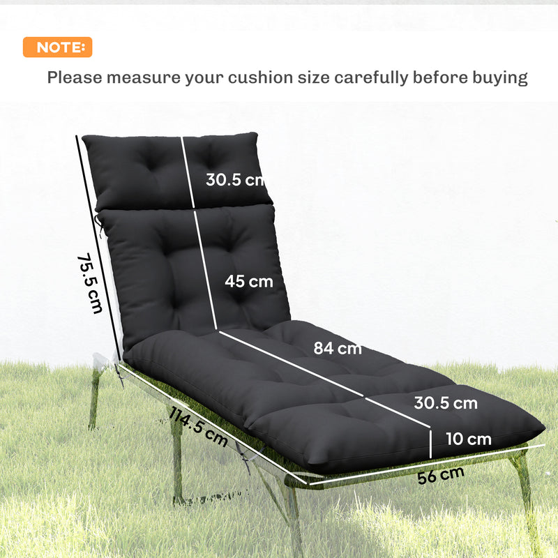 Black sun lounger cushions 190 x 56 cm – image 3