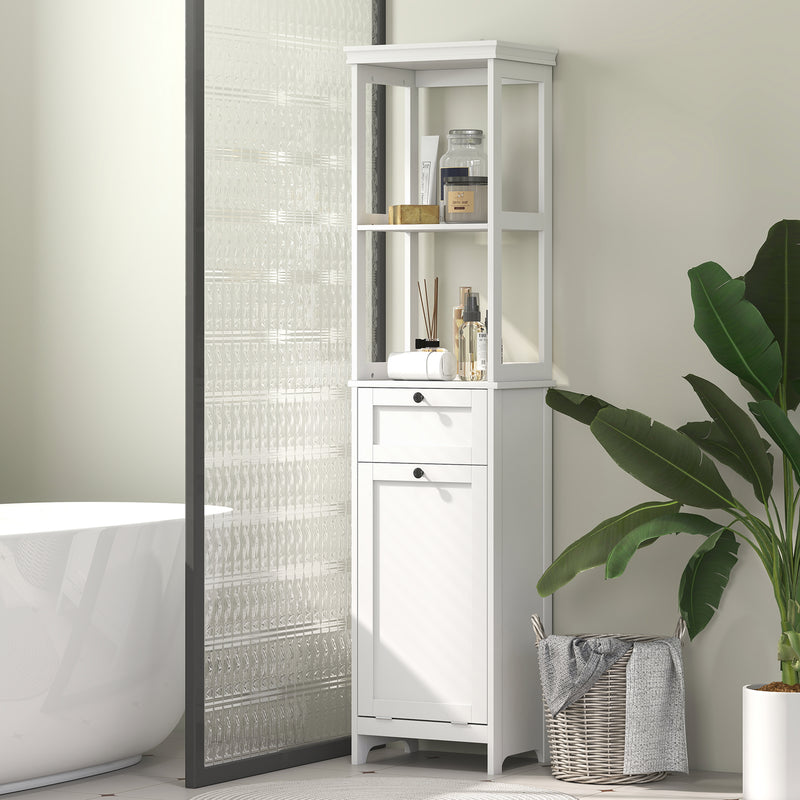 Bathroom cabinet with laundry basket – image 10
