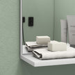 White bamboo panel bathroom mirror – image 9