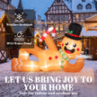 Illuminated 9.8ft lying gingerbread man Christmas inflatable at night