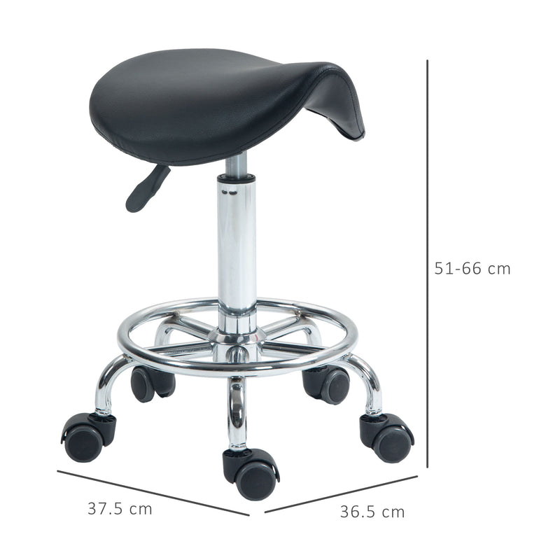 Black salon saddle stool – image 3