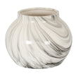 White and grey marble effect ceramic planter
