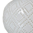 White Beaded Ceramic Table Lamp with Linen Shade – 56cm, additional product view 5