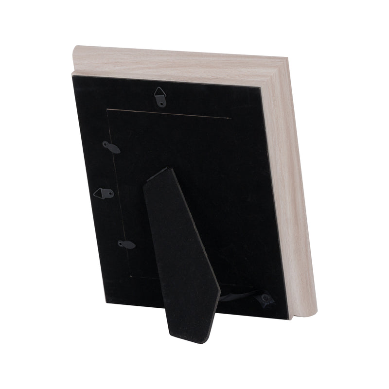 Back of the white washed photo frame showing the stand