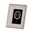 White washed wood 5x7 photo frame, front view