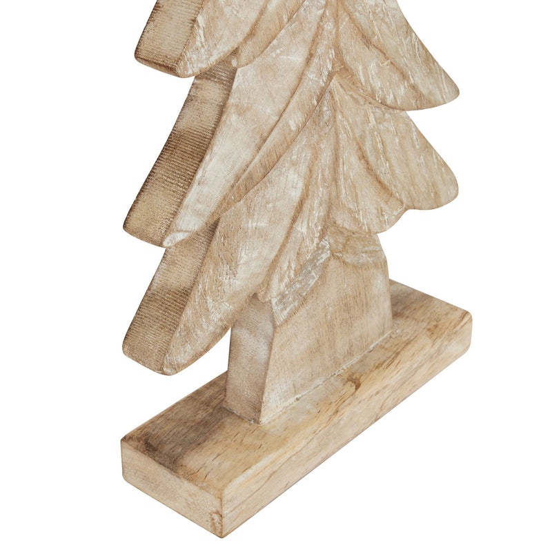 Close-up of the carved branches and block base