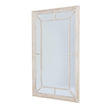 Whitewashed window mirror, angled view