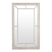 Whitewashed wood window mirror, front view