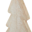 Whitewashed wooden tree from a side angle