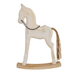 Whitewashed rocking horse from a second angle