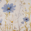 Close-up of the blue and white painted flowers