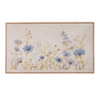 Wildflower meadow hand-painted canvas in a slim wood-tone frame, front view