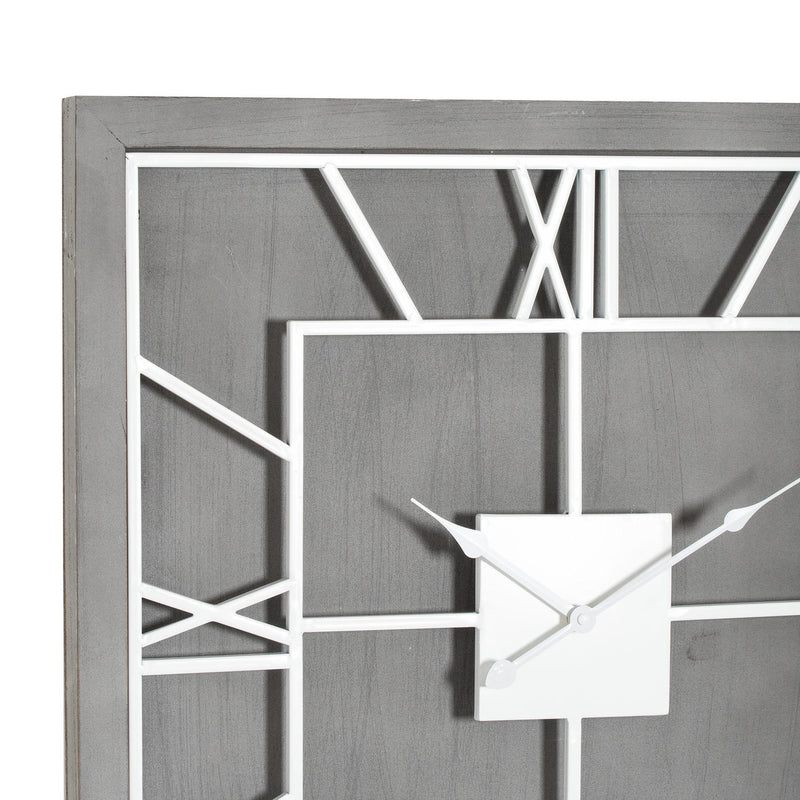 Close-up of the white metal numerals and centre plate